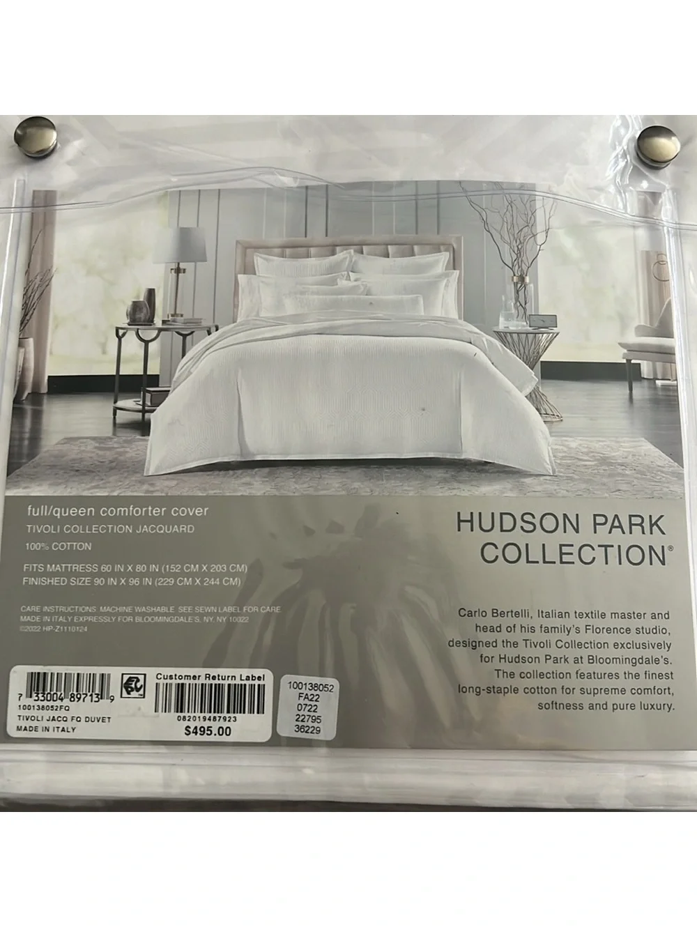 Hudson Park Collection Italian Tivoli Jacquard Duvet in White, Full/Queen, $495
